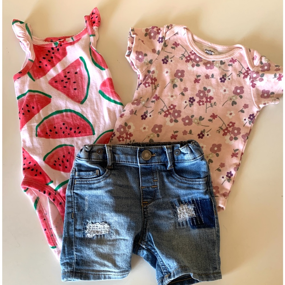Set of 3 Infant Girl Summer Clothes